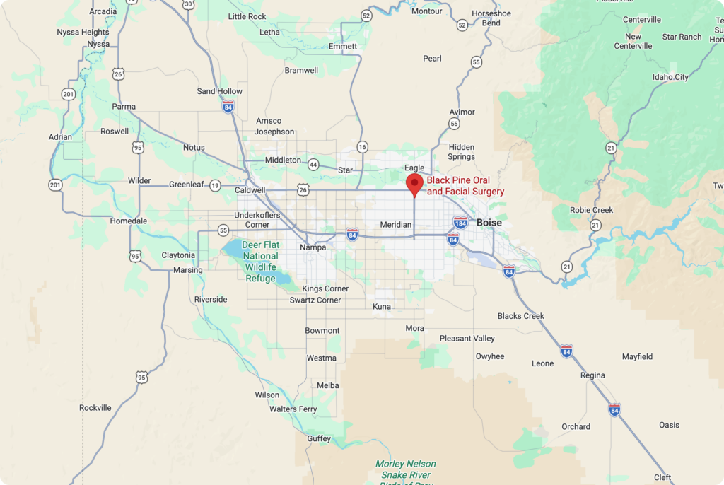 Black Pine Oral Surgery location map Boise Idaho